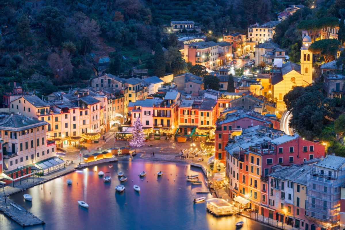 prikaz portofina u italiji iz drona